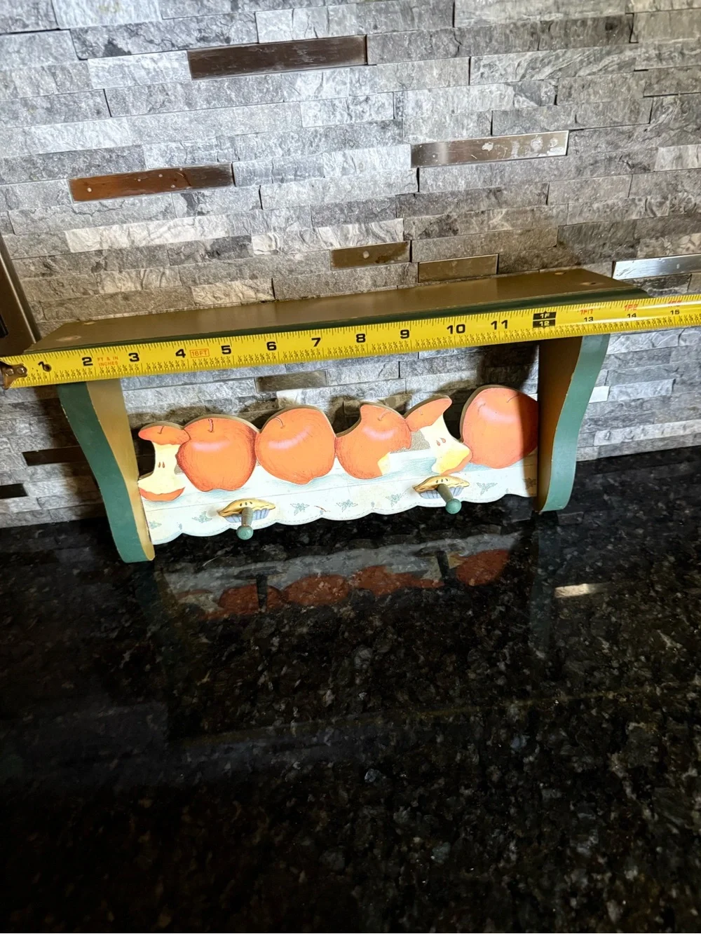 Vintage Cottage Core Apples and pies Wooden 14” Display Shelf